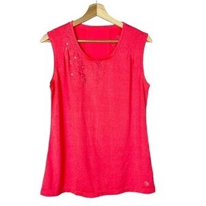 MPG Neon Red Pink Printed Sleeveless Athletic Tank Top M